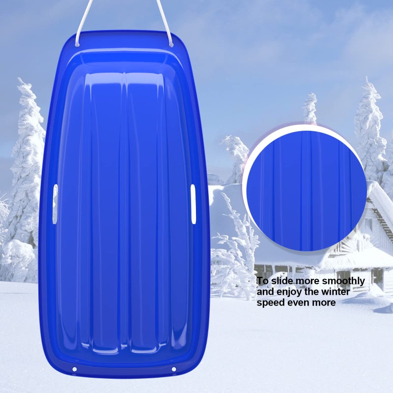 AGPTEK 35 Inch Durable Downhill Sprinter Toboggan Snow Sled for Boys Girls Adults with Built-in Handles and Pulling Rope - Image 5